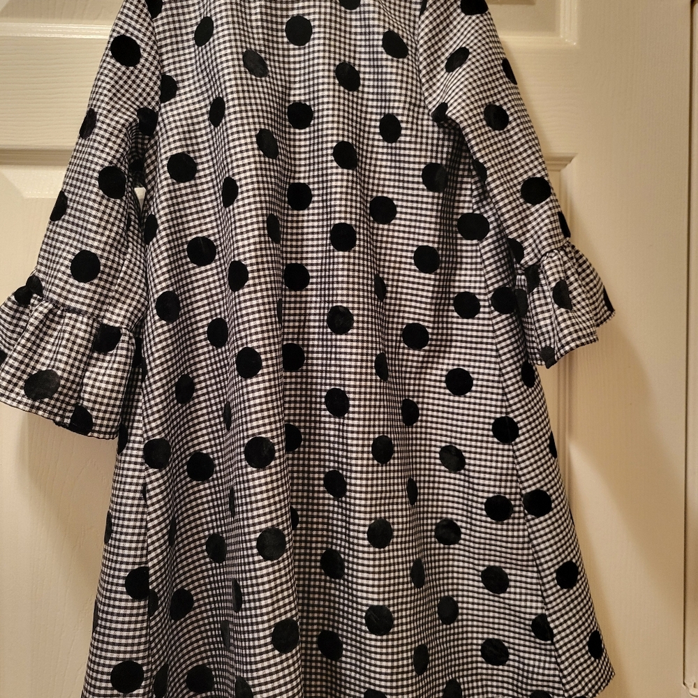 Laura Ashley girls 6x polkadot lightweight overcoat - Picture 2 of 3